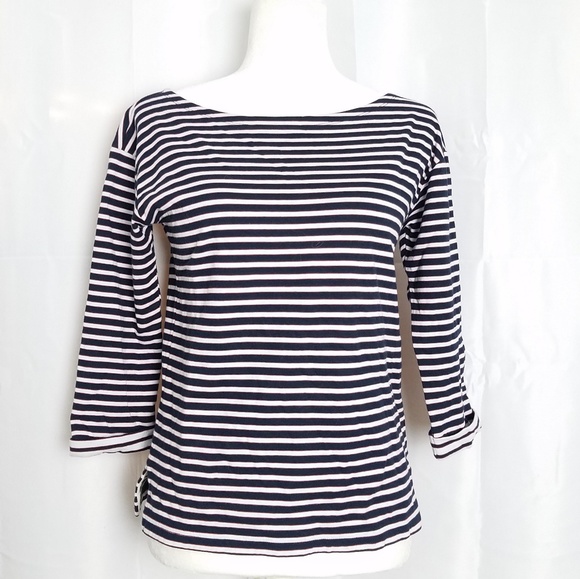 J. Crew Mariner Stripe Boatneck Tee - Picture 2 of 8